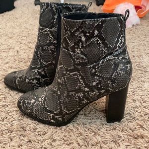 Snake skin booties